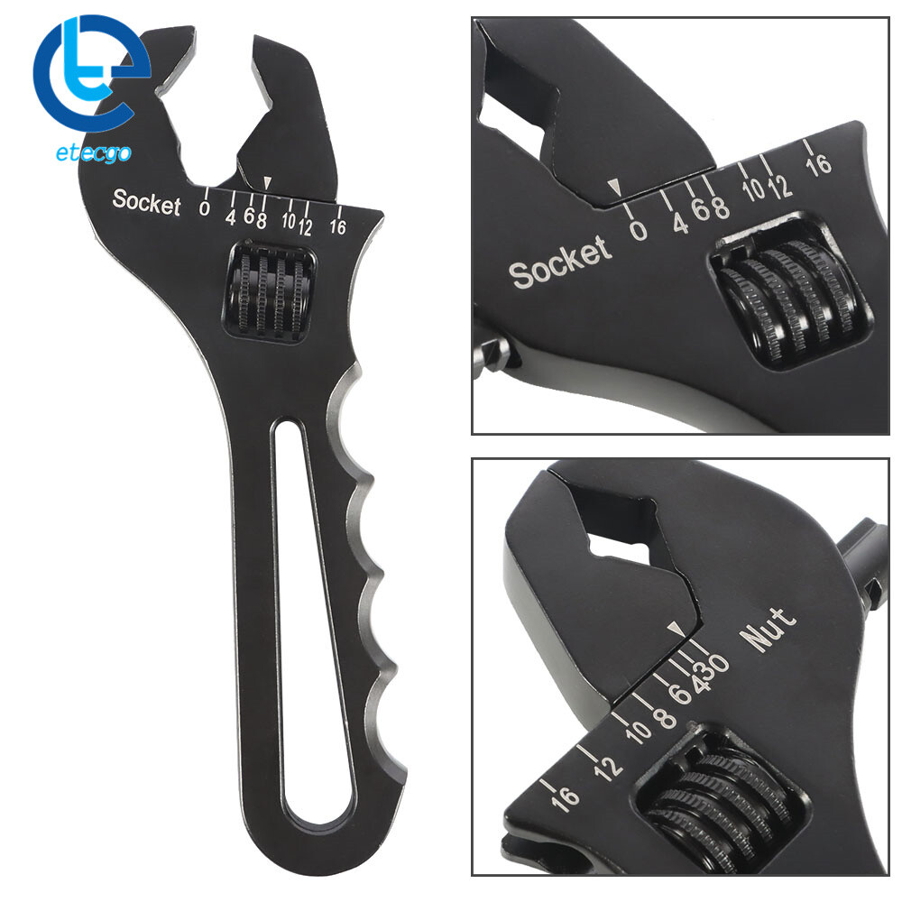 Adjustable Wrench Aluminum Tool Spanner For Hose End Fitting 3AN-16AN New
