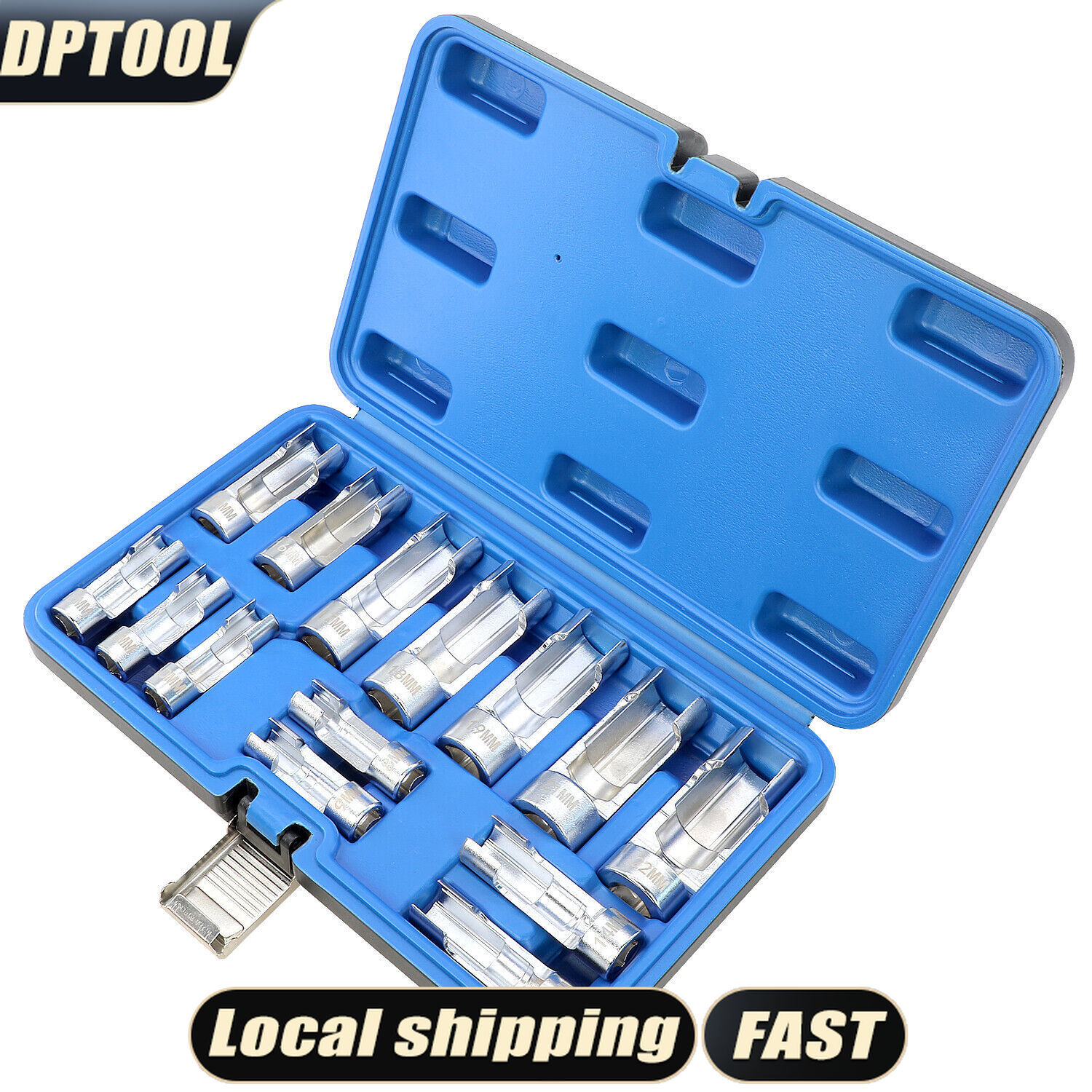 Fuel Line Socket Wrench Set 14PCS Strut Nut Socket, 8-22mm Diesel Injector