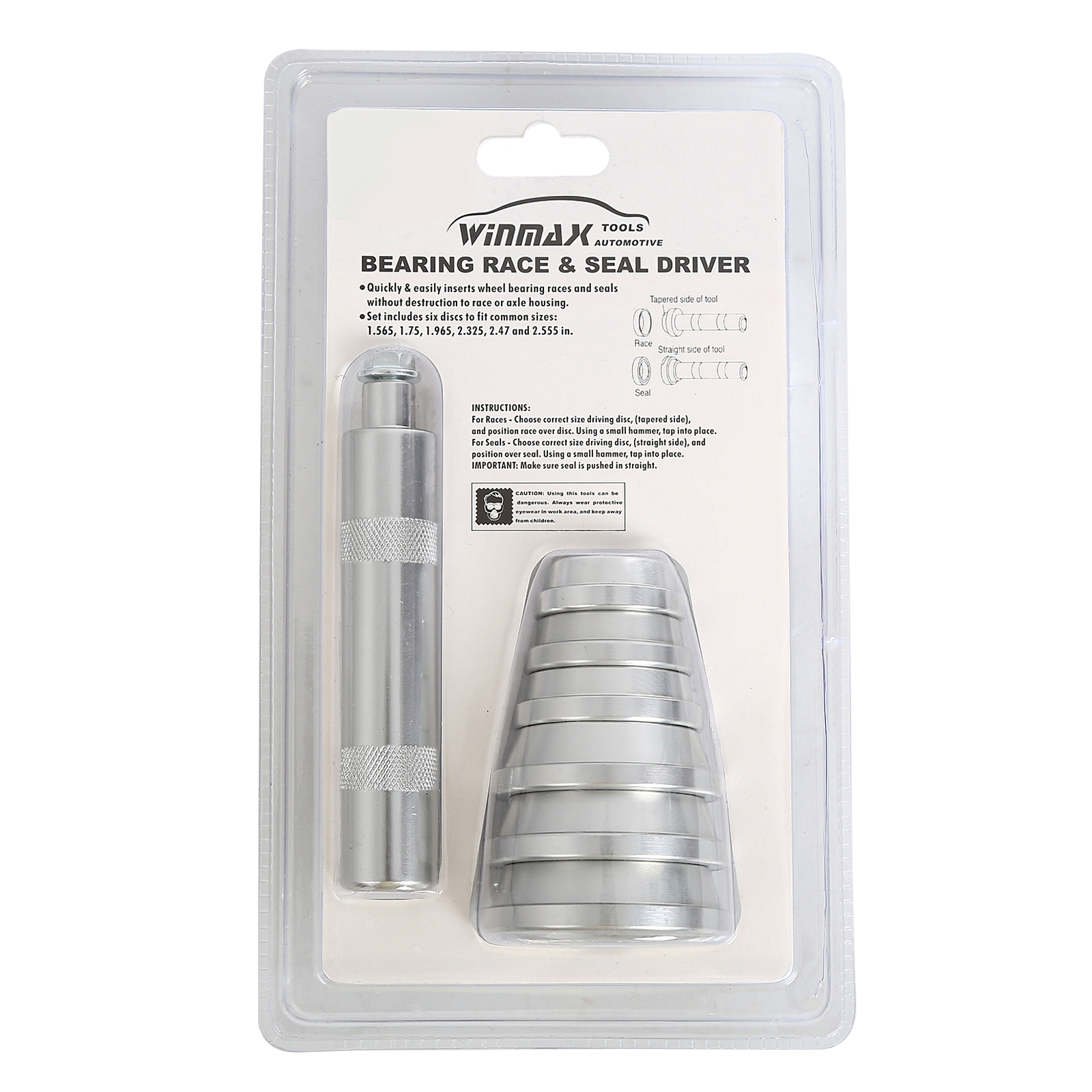 7pc Bearing Race And Seal Driver Tool Set 1.555″ 1.75″ 1.965″ 2.32″ 2.48″ 2.559″