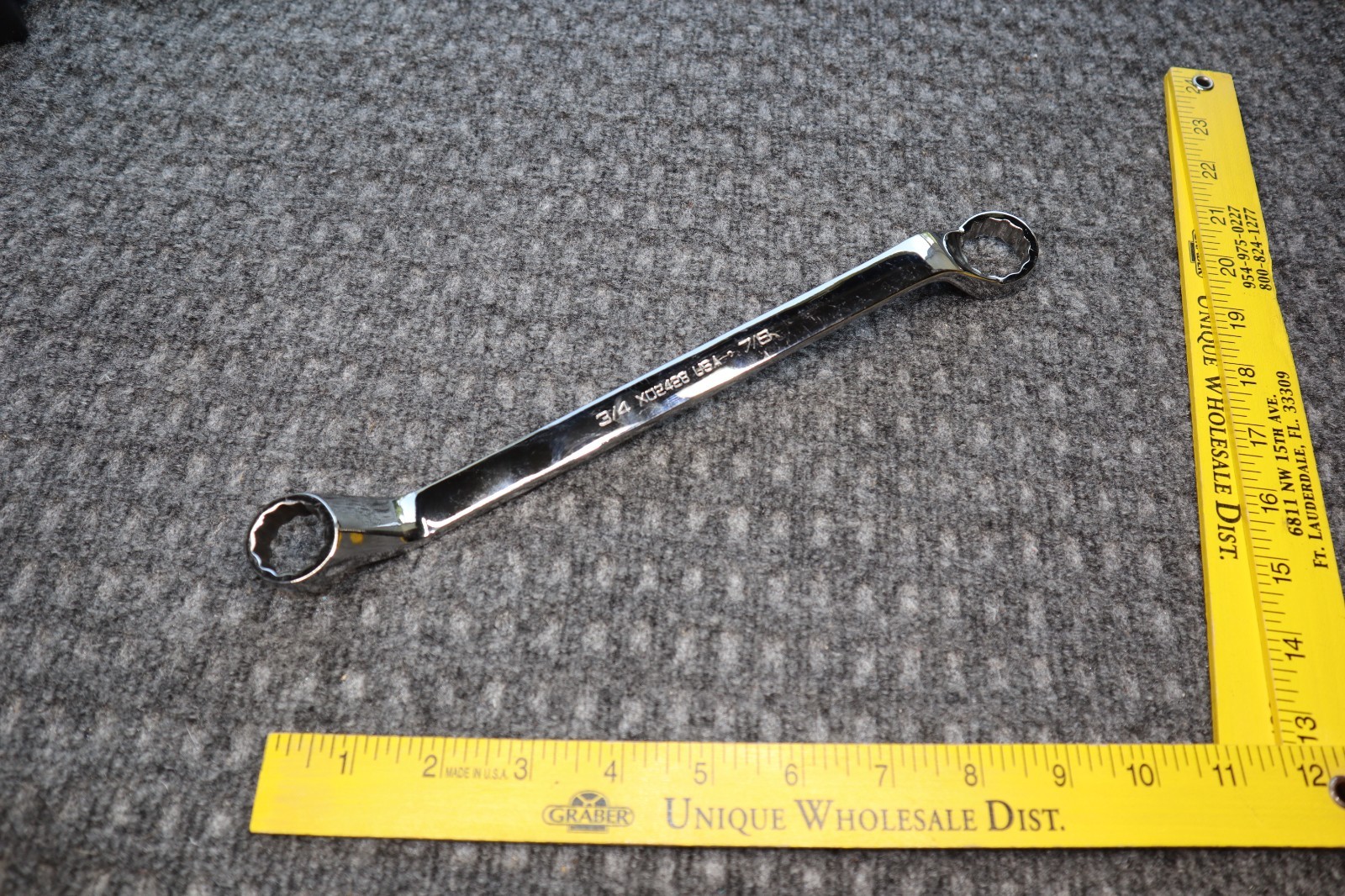 Snap On Tools SAE Wrench 12 Point Box End Off Set 3/4″ – 7/8″ XO2428 USA Clean