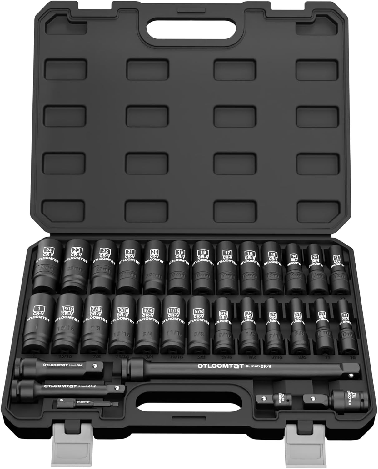 Comprehensive 32PCS 1/2″ Drive Impact Socket Set – Rust-Resistant & Organized