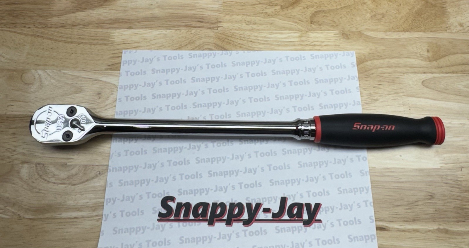 Snap-on Tools USA NEW RED 1/2″ Drive Soft Grip Long Handle Ratchet SHL80A