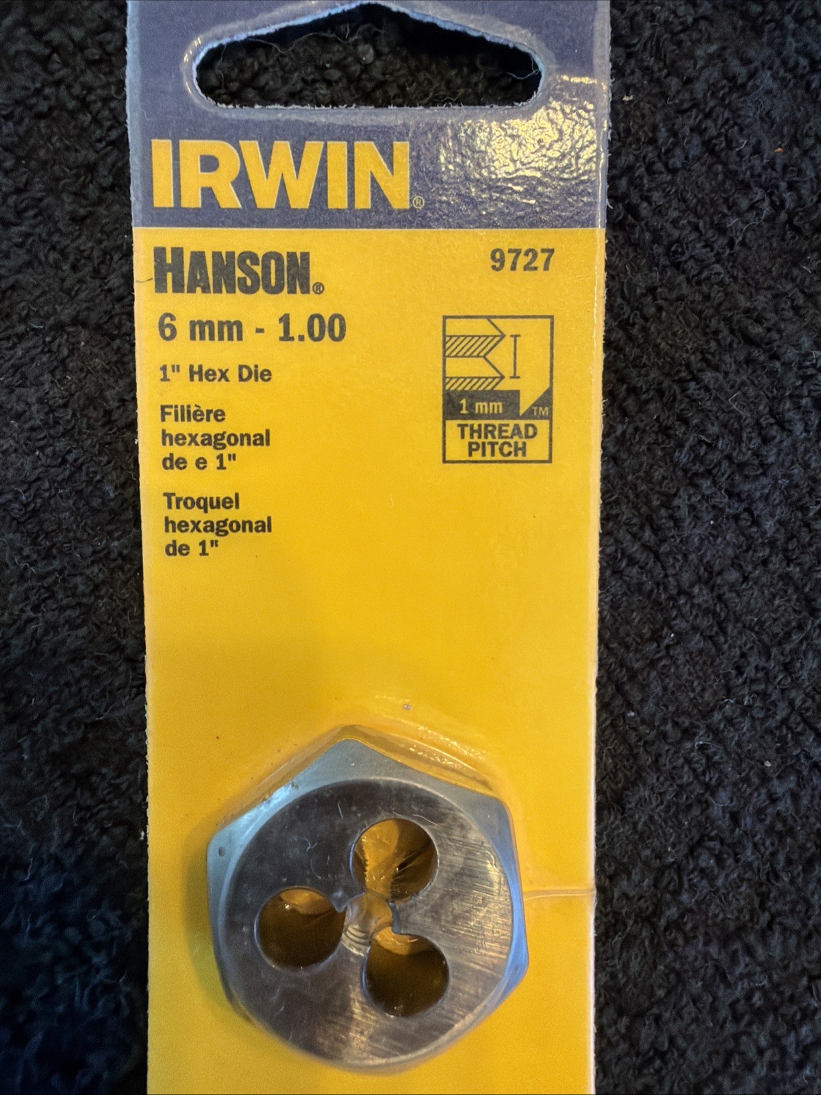 9727 M6 X 1.0 Metric 1″ Hex Die Irwin Hanson 6MM Carbon Steel 6627