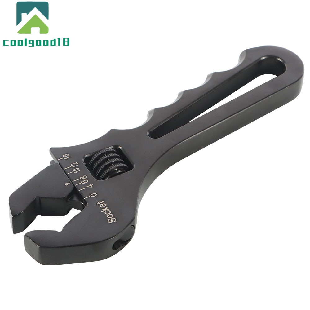 Adjustable Wrench Black Aluminum Tool Spanner for Hose End Fitting 3AN-16AN