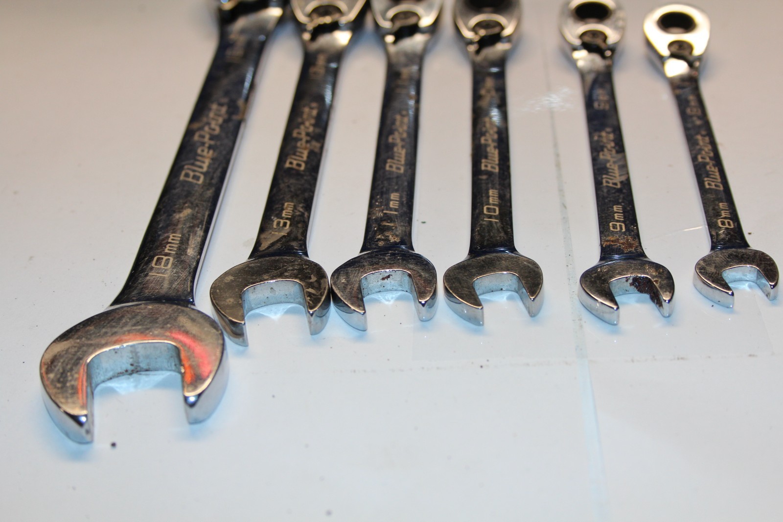 Blue-Point TOOLS 12-P Metric 15° Offset Ratcheting Combination Wrench Set 6pcs