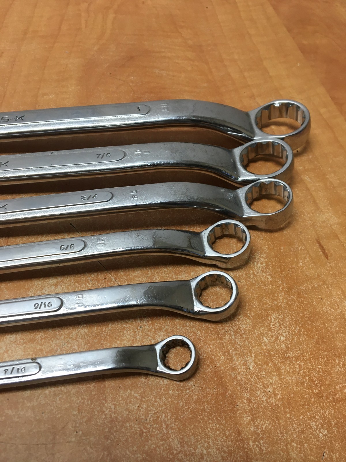 S-K USA 6- Piece SAE Offset Box End Wrench Set 3/8 To 1 In. B-1214 to B-3032