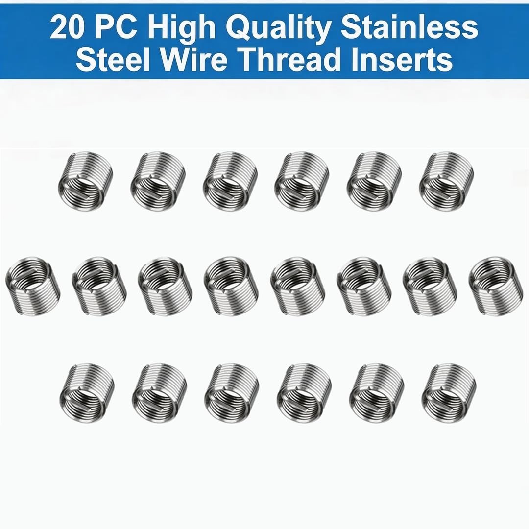 M5 x 0.8 Metric Thread Repair Kit Helicoil With HSS Drill Bit 20 PCS