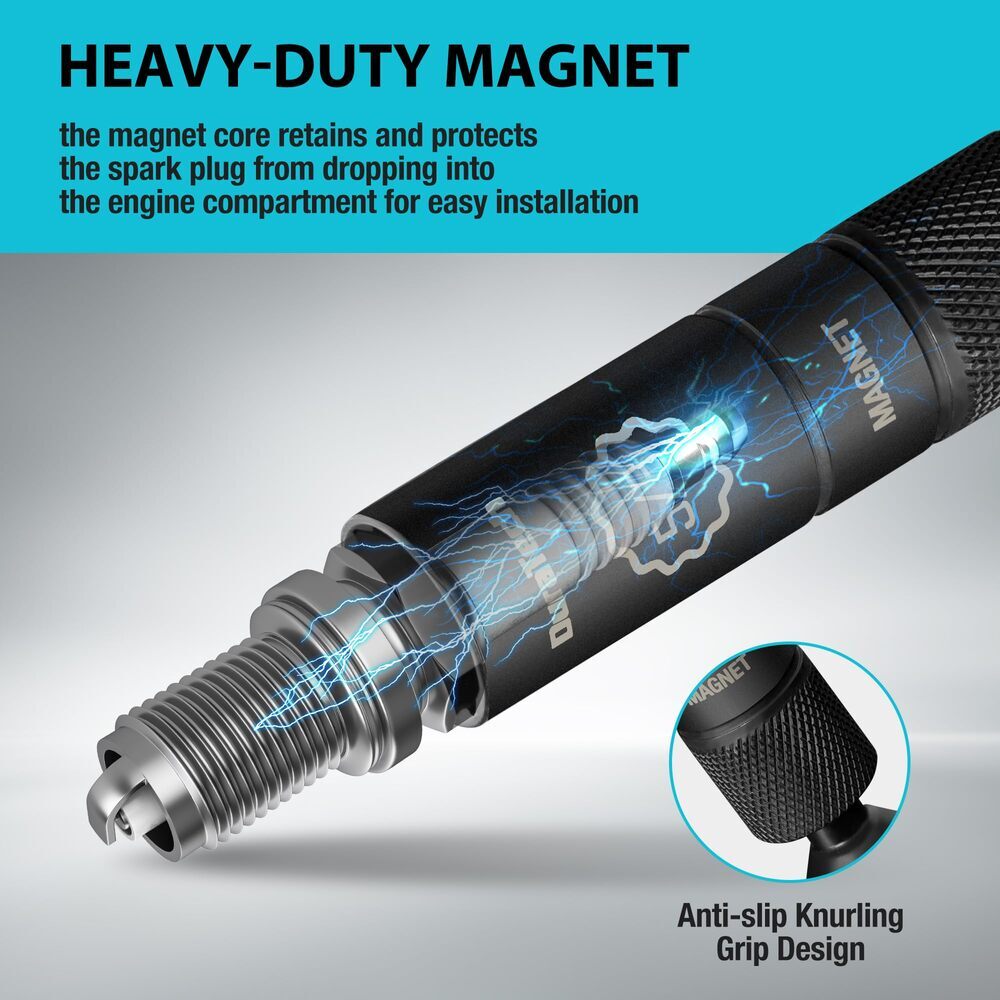 DURATECH 5/8″ Swivel Magnetic Spark Plug Socket 1MM Thin Wall 3/8″Drive x4″ 12PT
