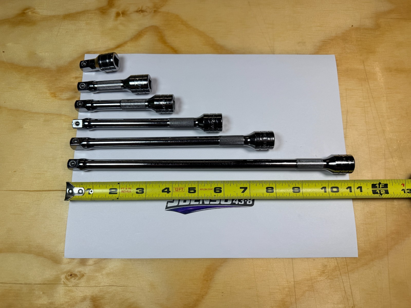 Snap-On Tools USA NEW 6pc 3/8″ Drive Chrome Knurled Socket Extension Set 206AFX