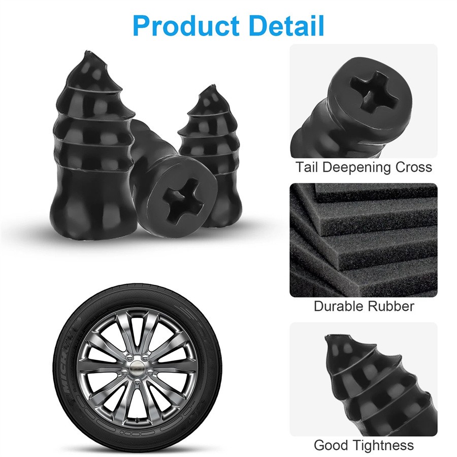 100-300x Tire Repair Rubber Nails Tyre Puncture Repair Screws Kit w/ Screwdriver