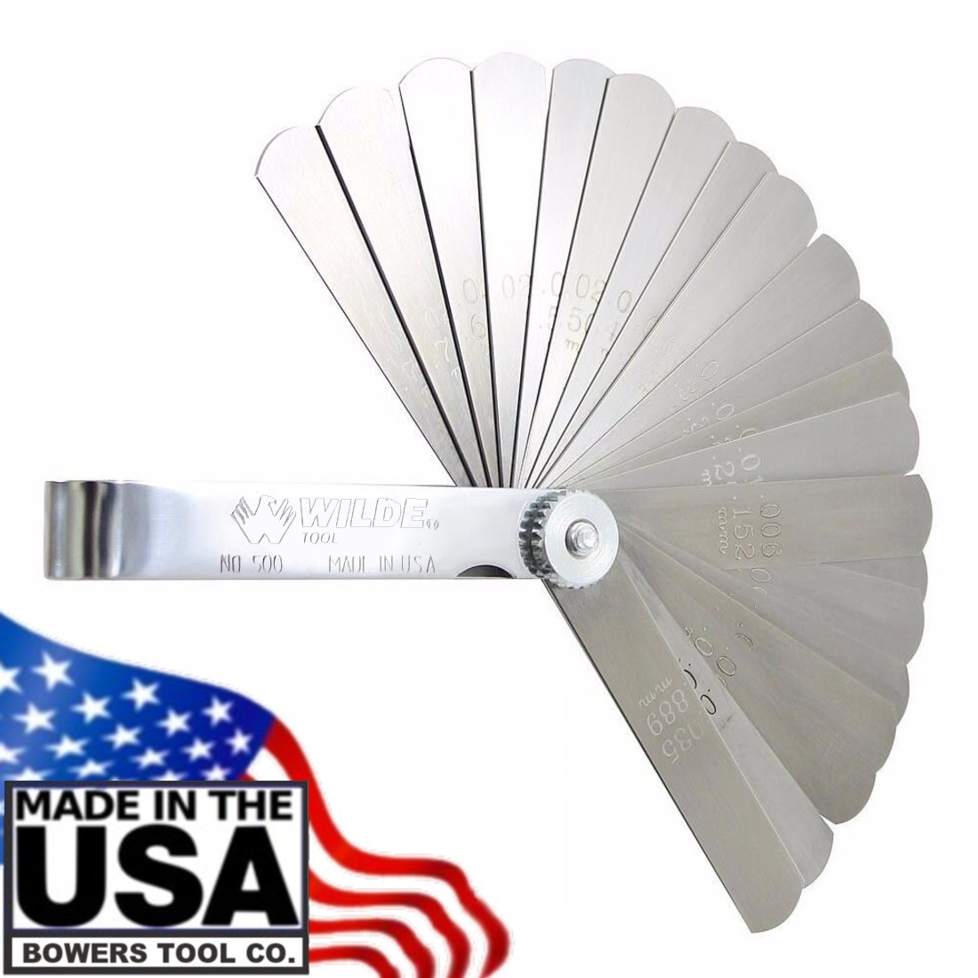 Wilde Master Feeler Ignition Gauge 25 Blades .0015 to .035 Made in USA 500-BB