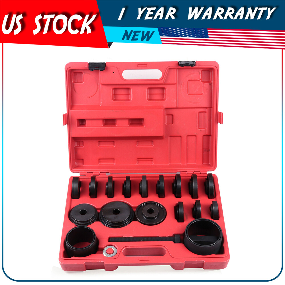 23PC Wheel Drive Bearing Press Tool Removal Adapter Puller Pulley Kit FWD Front