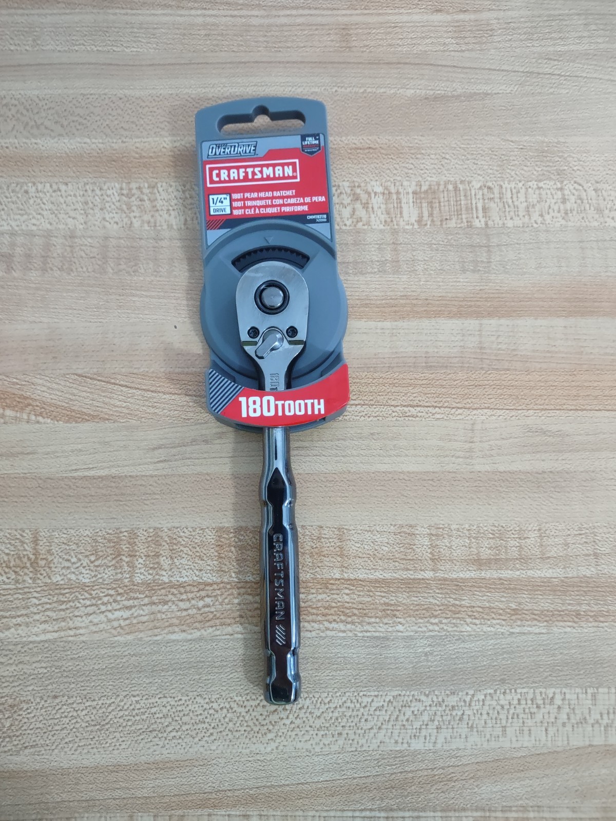 Craftsman Overdrive 180-Tooth 1/4-in Drive Gunmetal Chrome Handle Ratchet