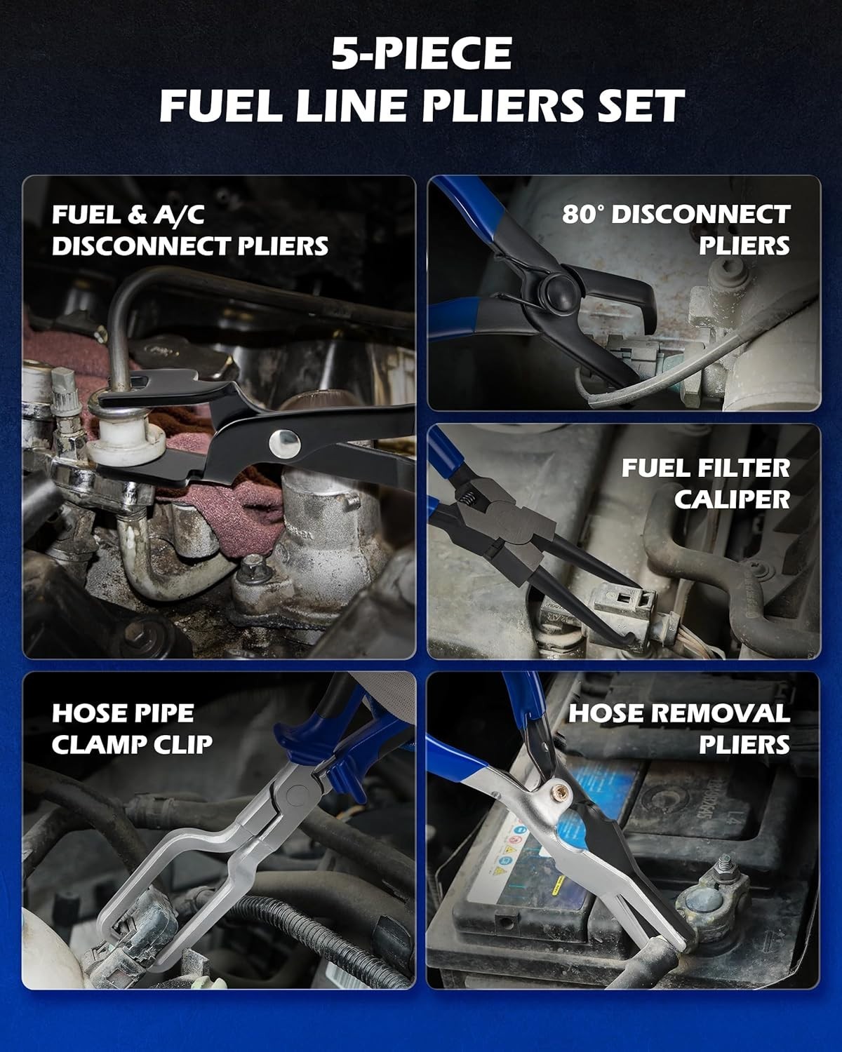Professional Fuel Line Pliers and Hose Repair Kit for Auto Maintenance Tasks