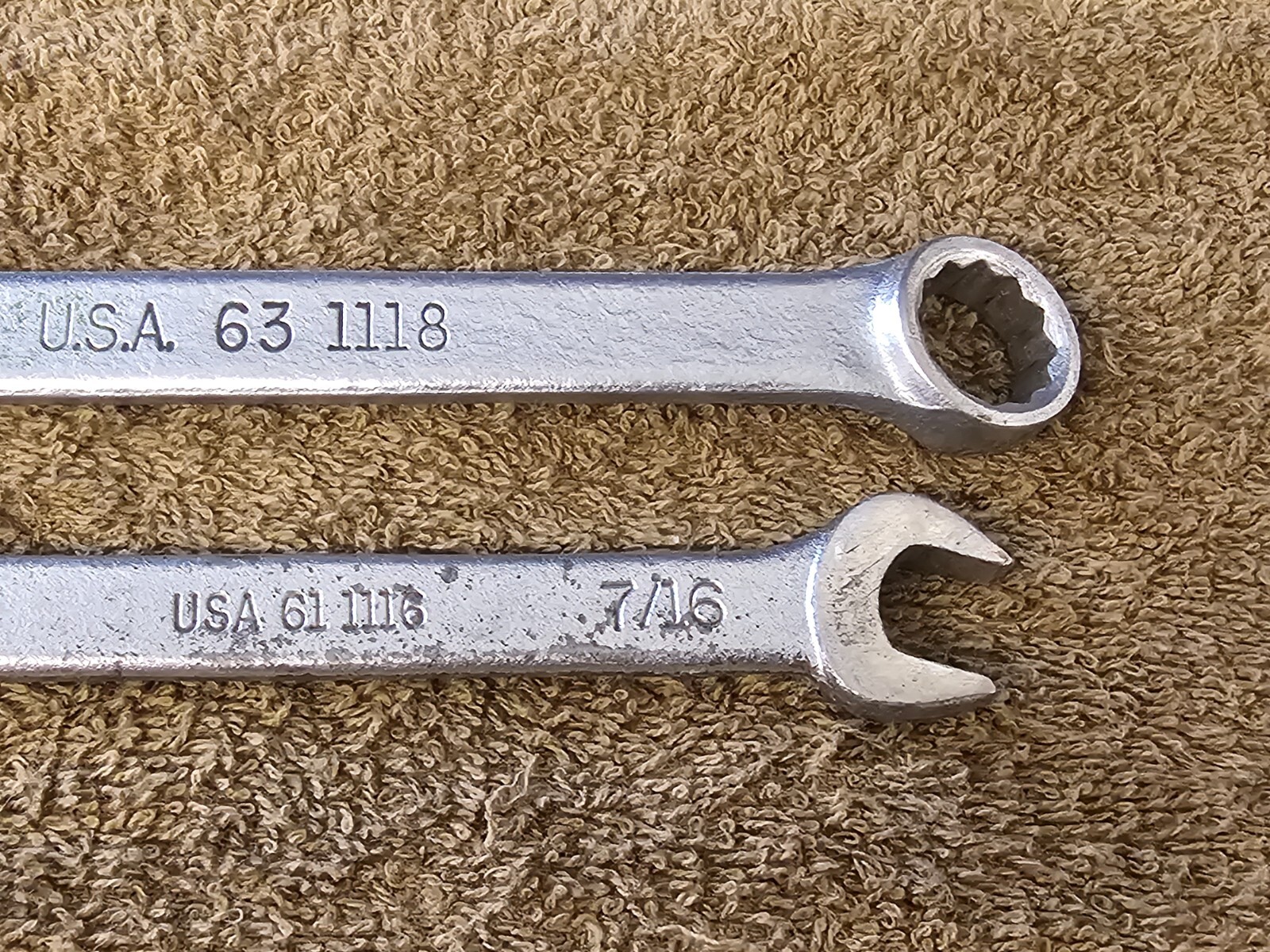 2 Easco Wrench Combination Open End 1/2″ 7/16″ 9/16″ 61 1116 63 1118 USA SAE