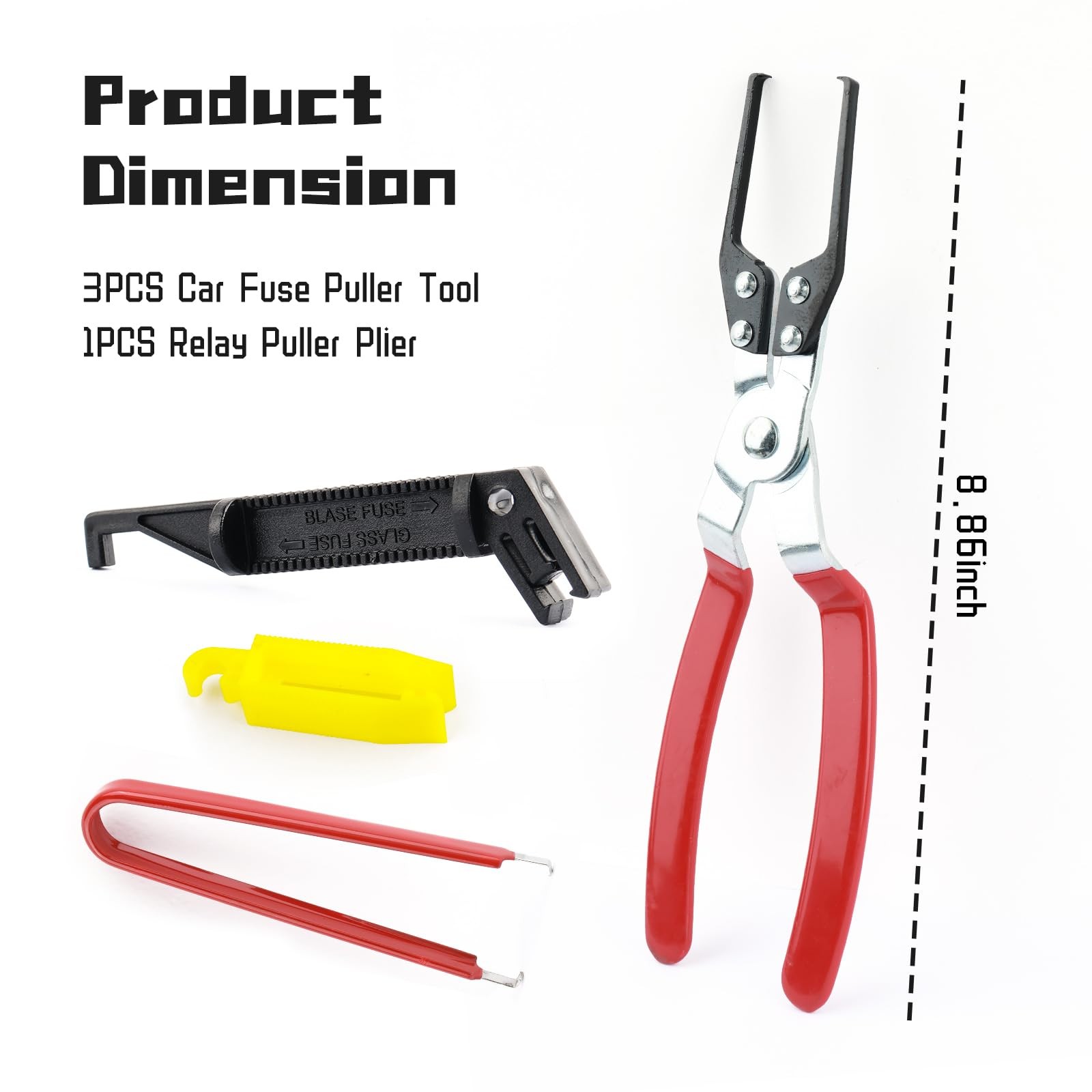 4 PCS Car Fuse Puller Tool Relay Pliers Kit Non-Slip Replace Vehicle Compact