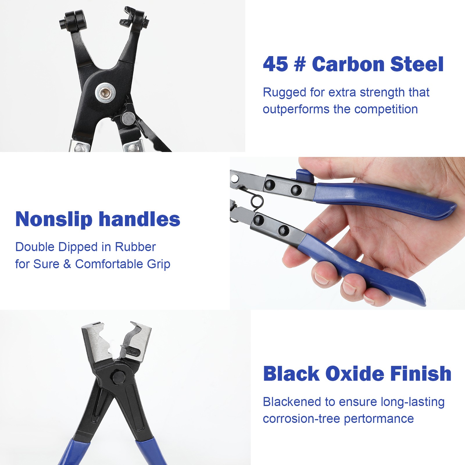 10Pc Hose Clamp Clip Remover Pliers Wire Long Reach Kit Fuel Oil Water Hose Tool
