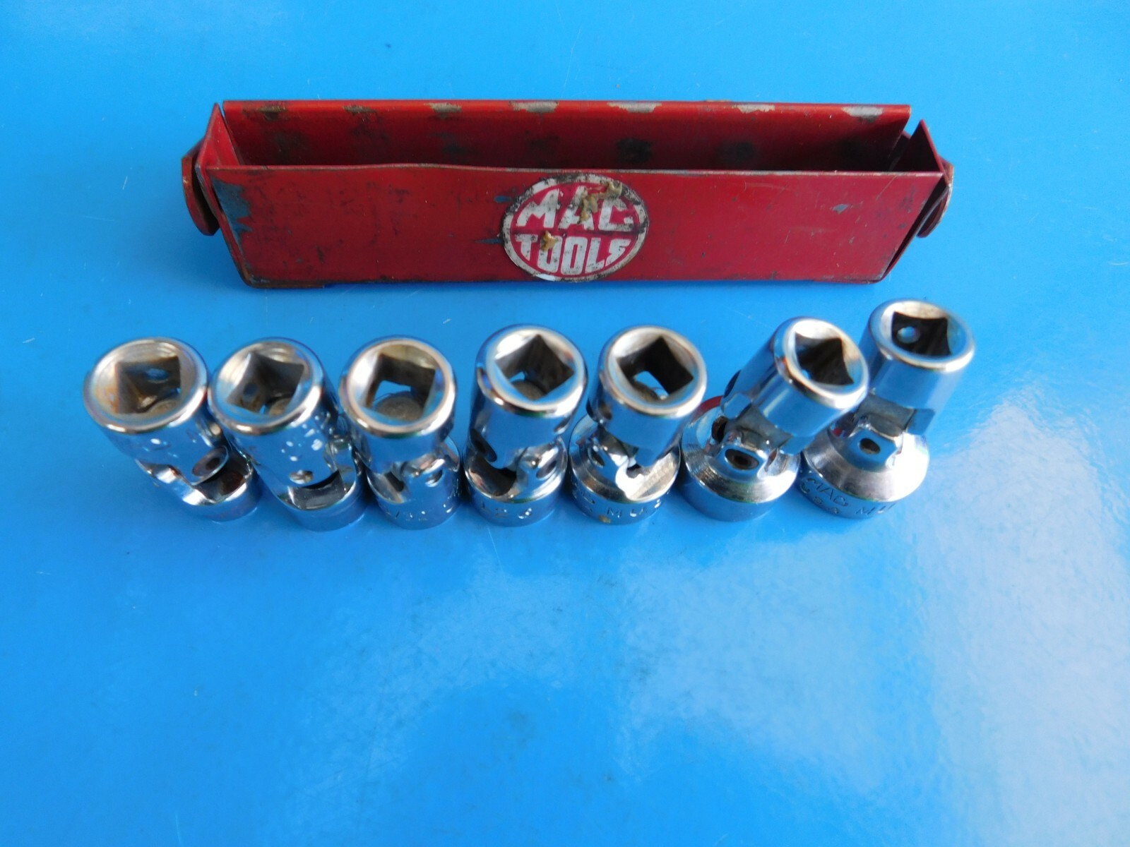 USED,MAC TOOLS «1/4 IN. THRU 9/16 IN » 1/4 DR. UNIVERSAL SOCKETS, LOT OF 7 USA