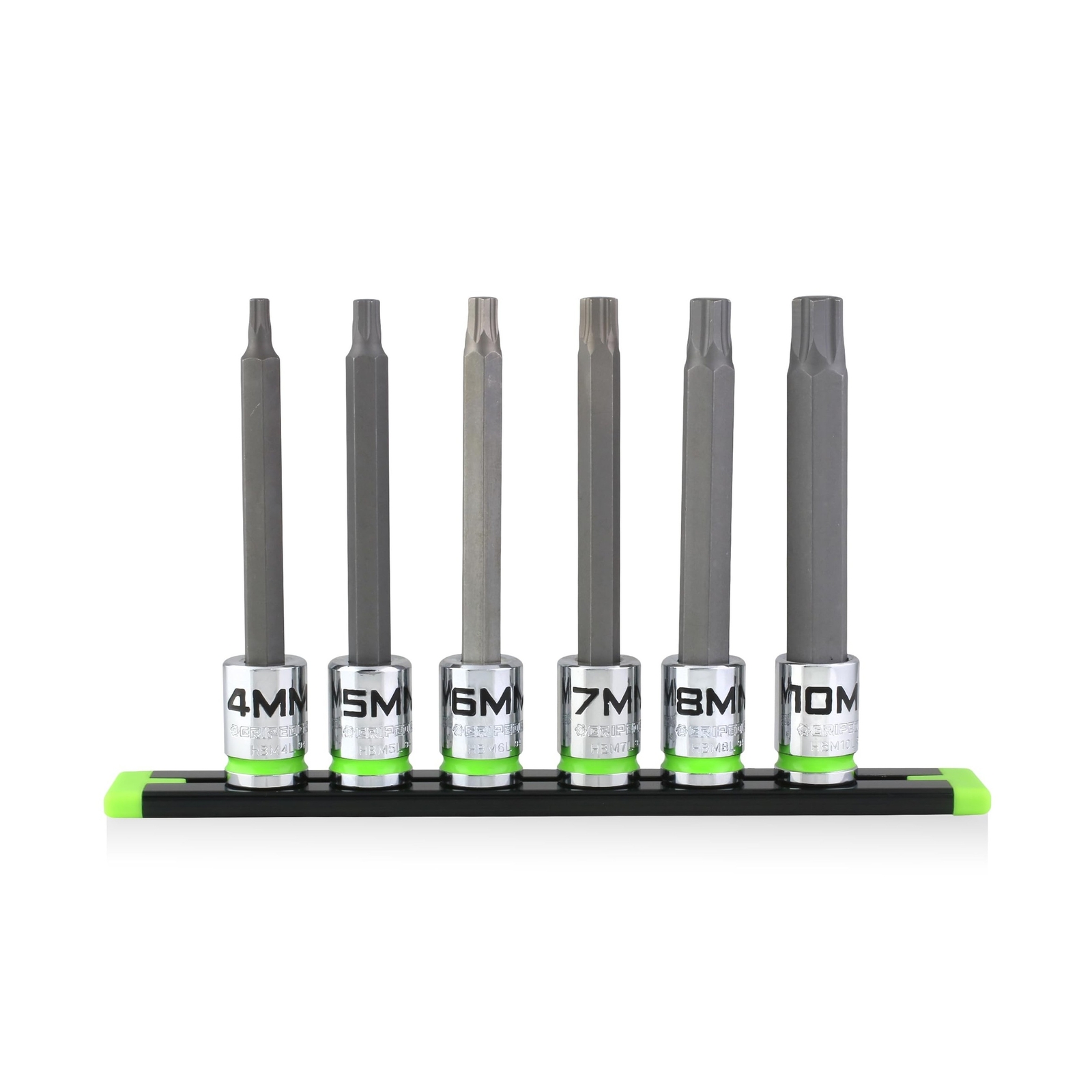 GRIPEDGE HEX Bit Socket Set | 6-PC – 3/8» Drive Long Metric RPT Hex Driver S…