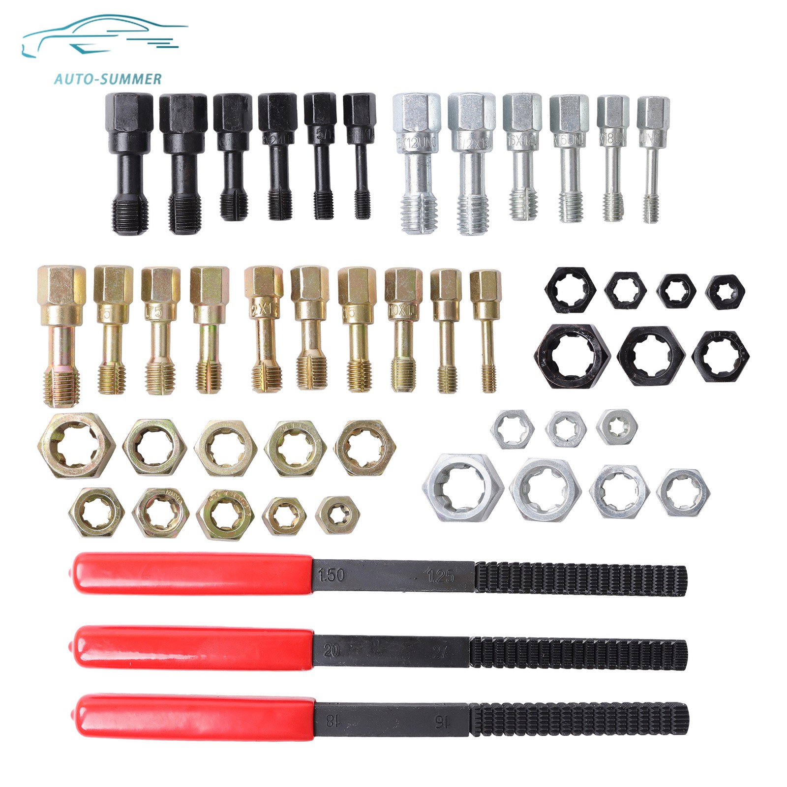 49 Pcs Thread Repair Chaser Set UNF UNC and Metric Thread Restorer Kit