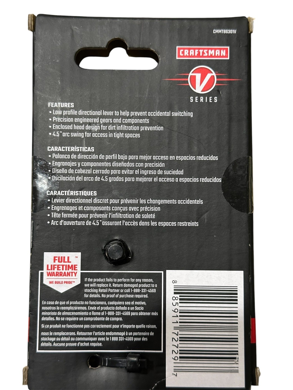 Craftsman V-Series CMMT86301V Stubby 1/4” Drive Ratchet New Fast Free Shipping