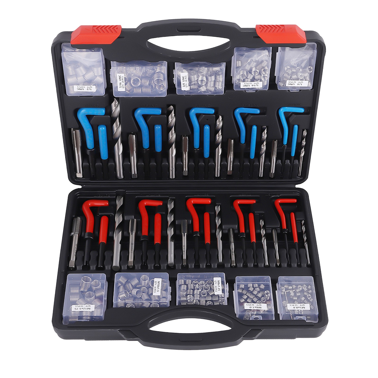Thread Repair Kit SAE and Metric Helicoil Repair Kit with HSS Drill Bits Inserts