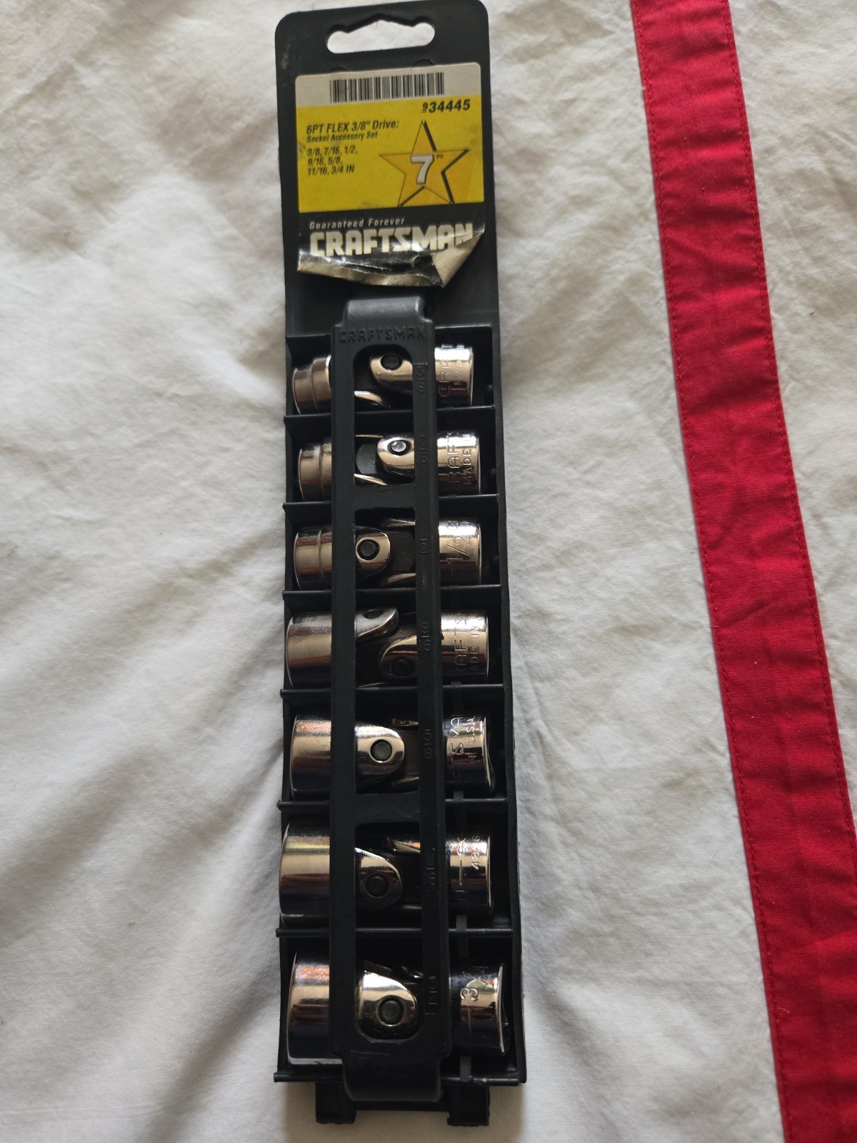 Craftsman 7pc SAE Flex Socket Set 3/8” Drive 3/8″-3/4″ 6 Point 34445 USA