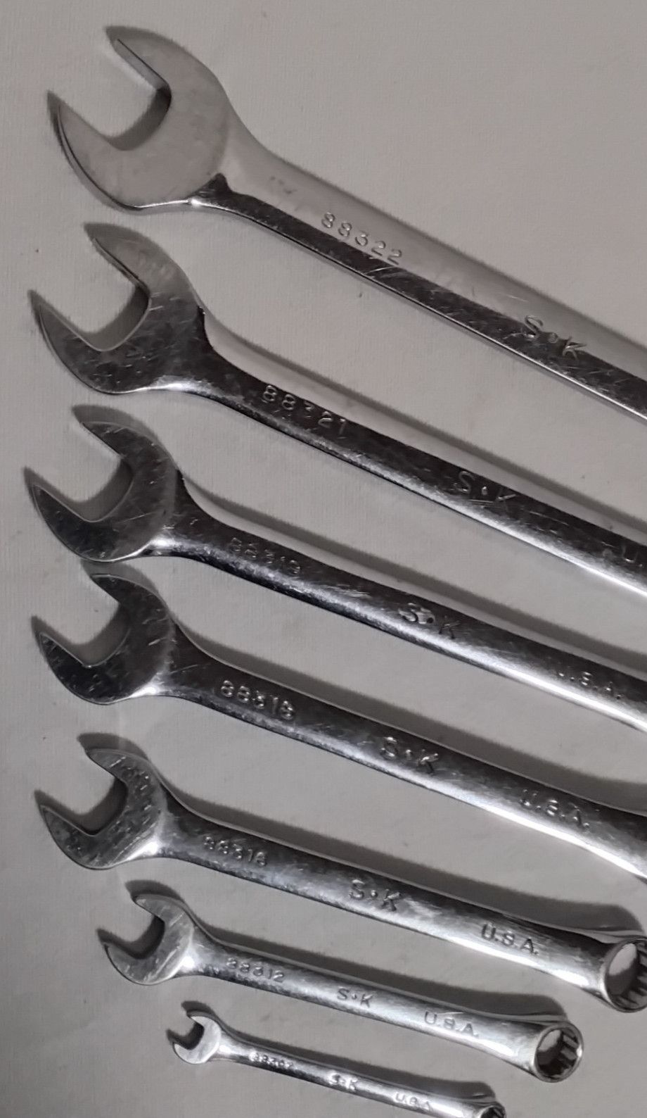SK Hand Tool 7pc 12 Point Metric Combination Wrench Set Lot USA