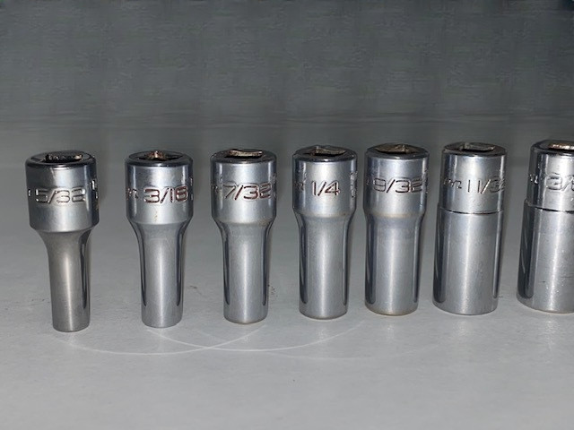Snap-On 110TMSY 9pc 1/4″ Drive 6-Point SAE Flank Drive® Semi-Deep Sockets