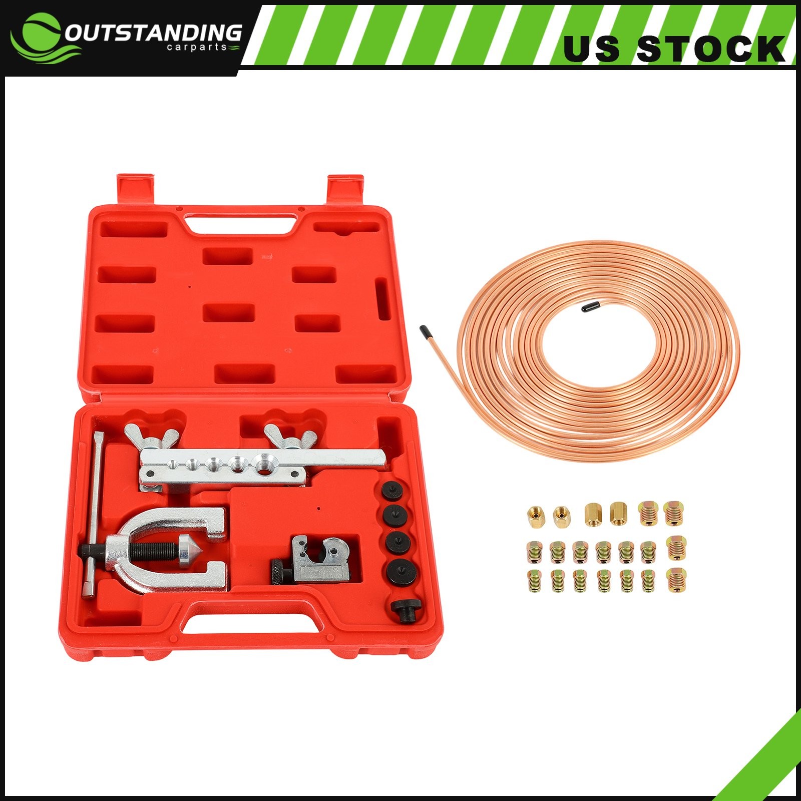 ✅25FT 1/4 Copper Coated Brake Line Kit Upgraded Brake Line Flaring Kit Brake