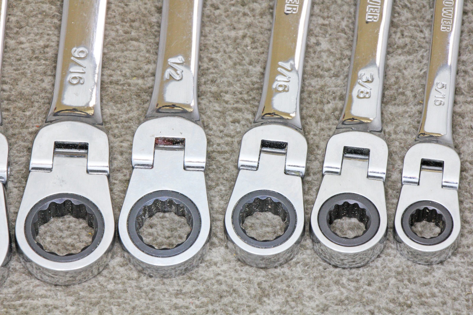 Cornwell bluePower BPRW8FST 8 Piece SAE Ratchet Flex Head Combination Wrench Set
