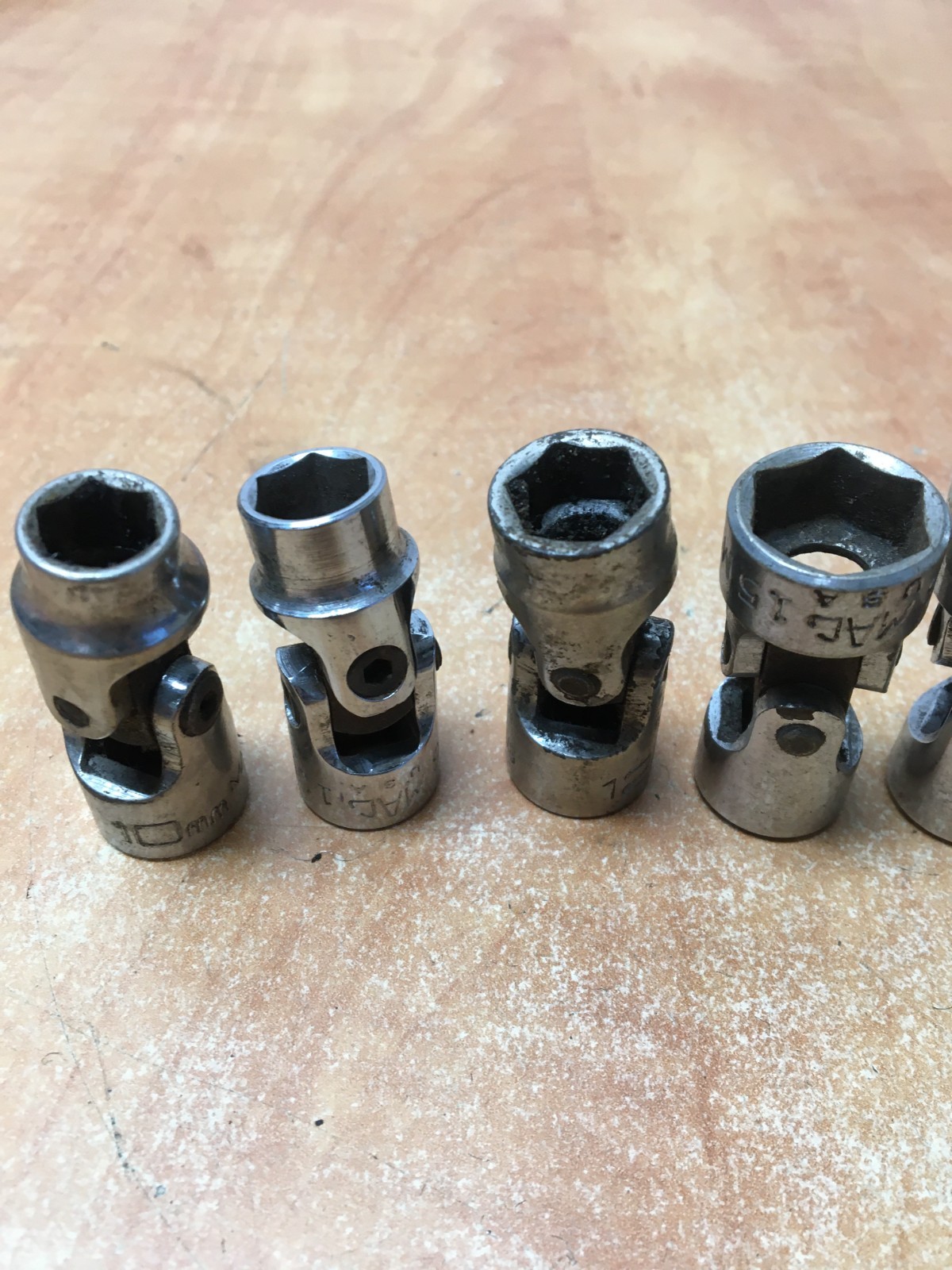 Mac USA & Matco 8pc Metric 3/8 Dr Swivel Universal Socket Set 10-12 15-17 19 22