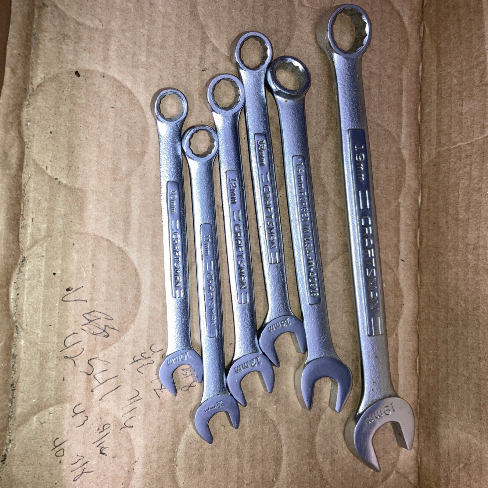 Craftsman Combination Wrench Set 6 Pc Set 10 11 12 13 14 19 MM