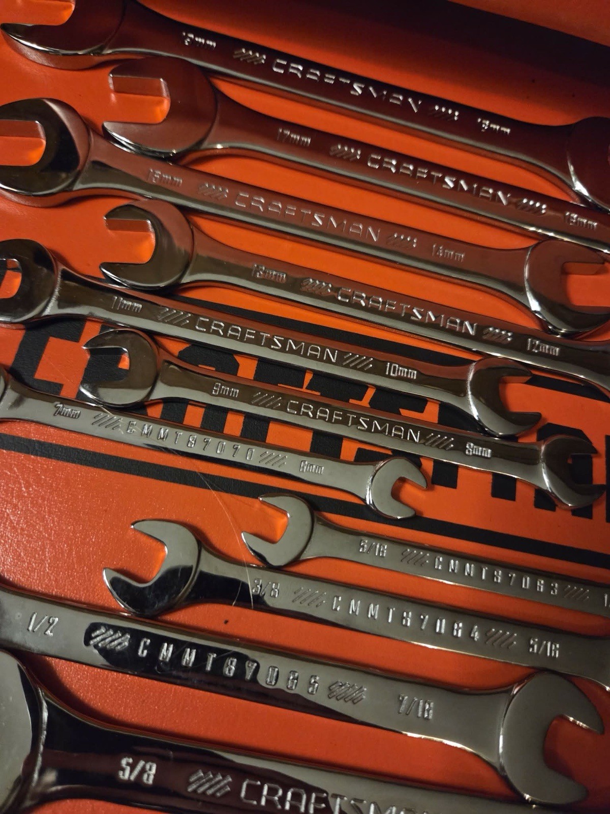 Craftsman Tools Open End Wrench Set Metric/SAE Polished (NEW)