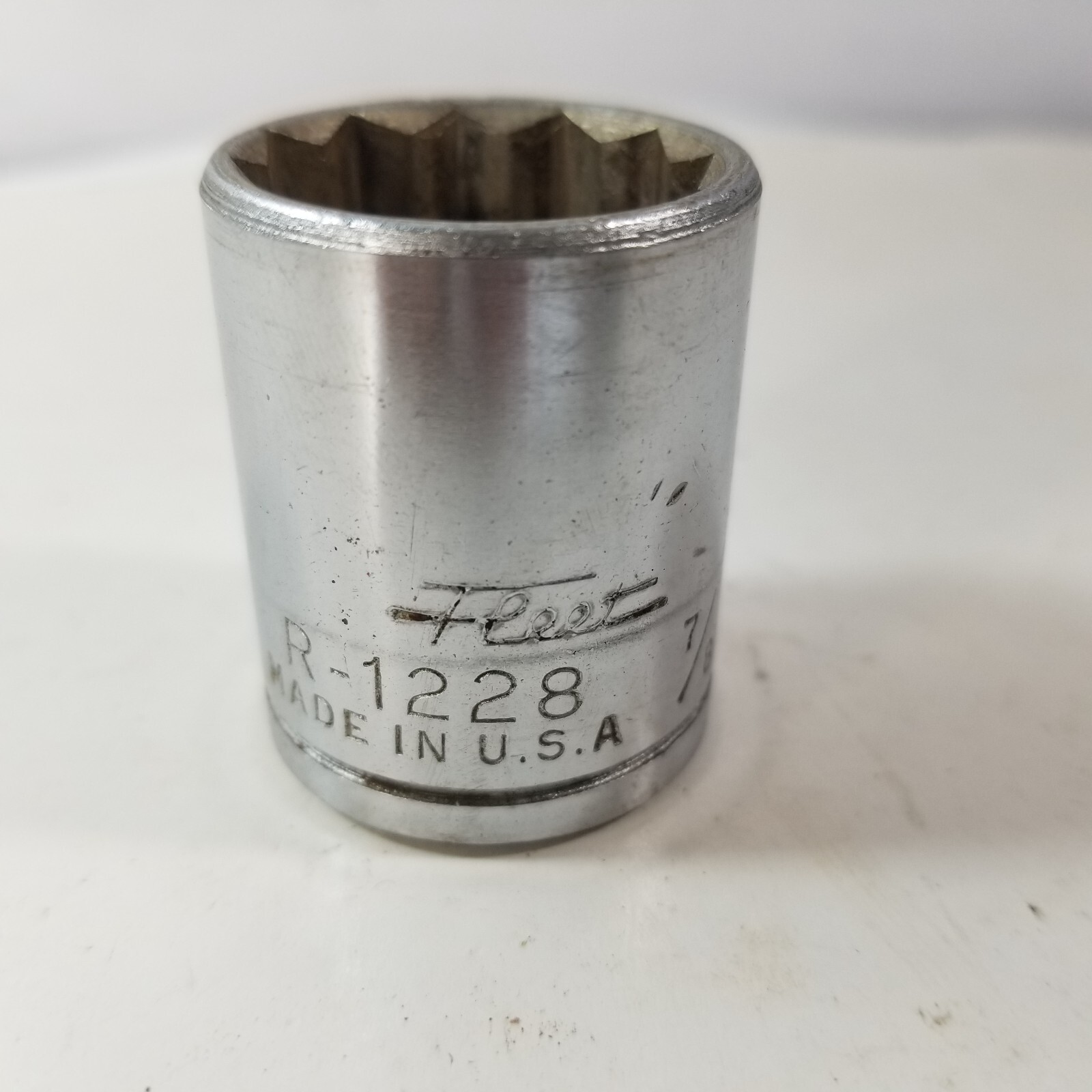 Fleet SAE Socket 7/8″, 12 point, 1/2in drive. R-1228 Made in USA