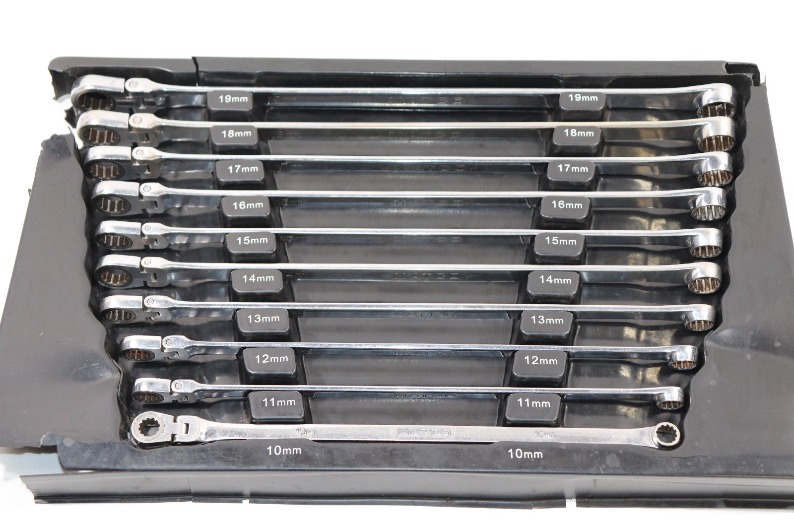 Matco Extra Long Flex Head Ratcheting Metric Wrench Set 10mm-19mm SRFBZLM102TA