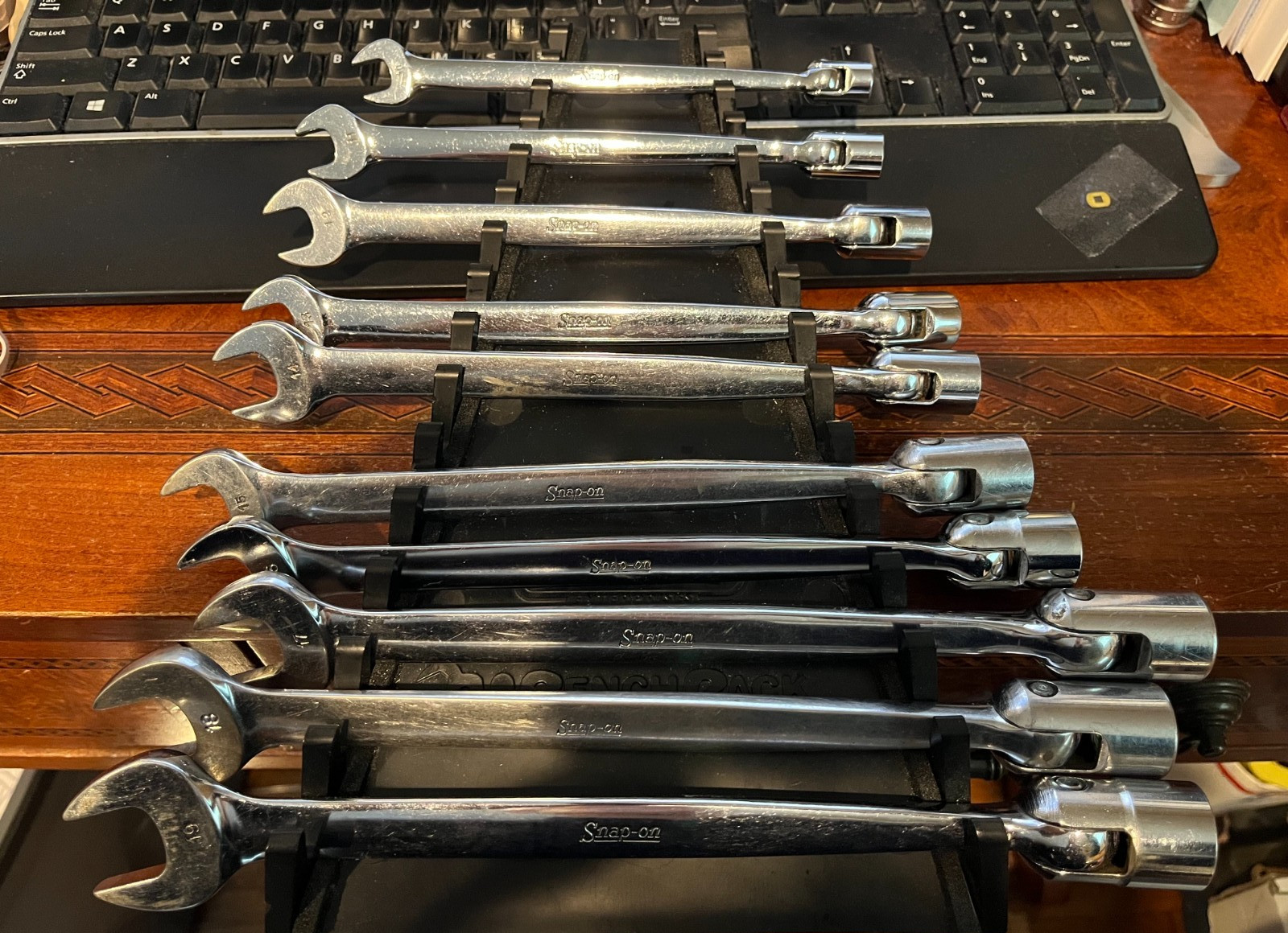 Snap-on FHOM 10-19mm 6/12-Point Metric Flex-Head/Open-End Combination Wrench Set
