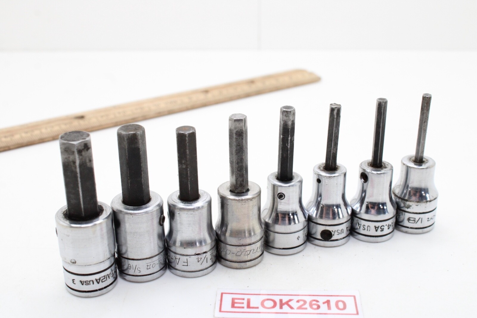 Snap-On FA 4.5A-FA12A 9/64″-3/8″ 8 Piece 3/8” Drive Hex/Allen Socket Driver Set
