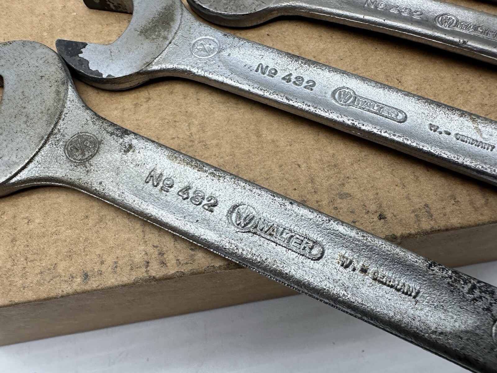 Vintage Walter Germany 432 Toolkit Open End wrench Set Lot 4 SAE 19/32-7/8