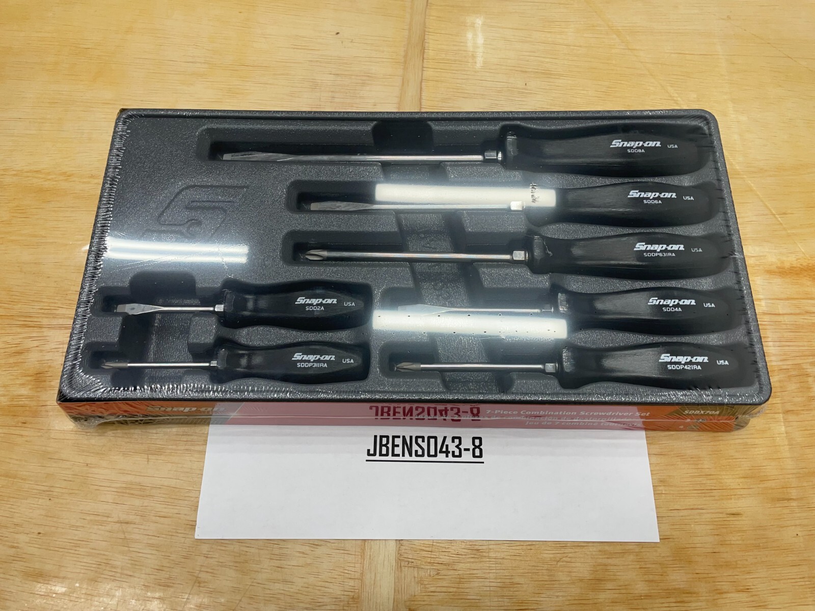 Snap-on Tools USA NEW 7pc BLACK Hard Grip Combination Screwdriver Set SDDX70A