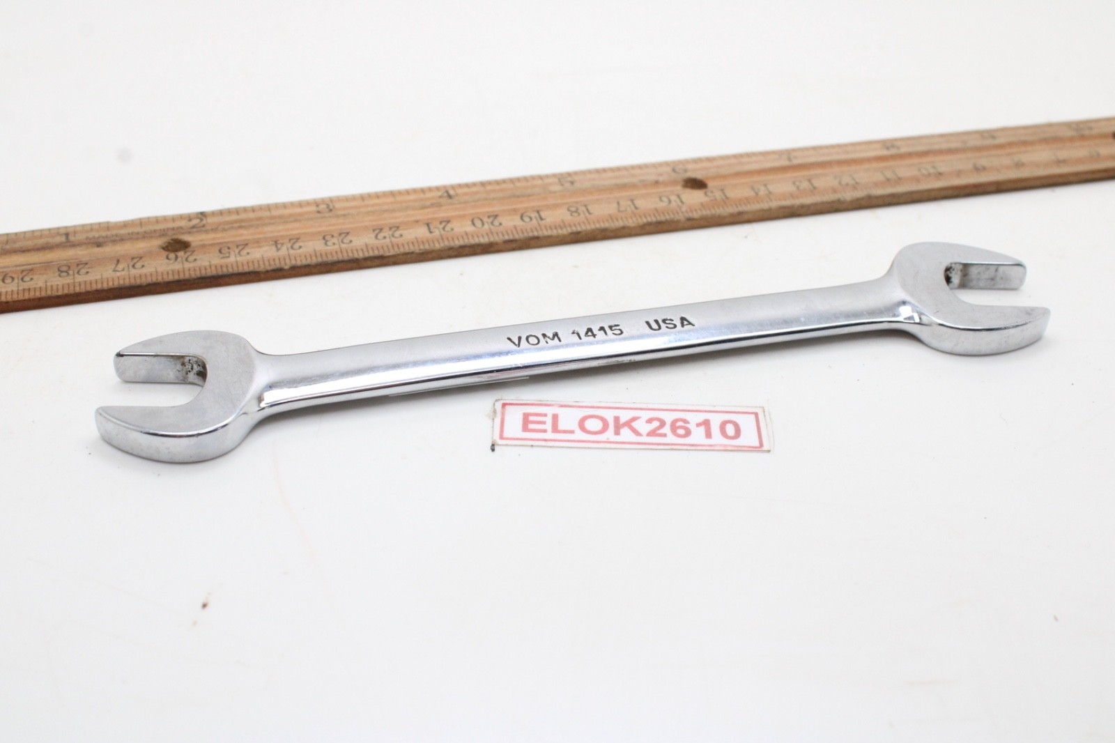 Snap-on VOM1415 14mm x 15mm Metric Open End Chrome Wrench 6-7/8″ USA