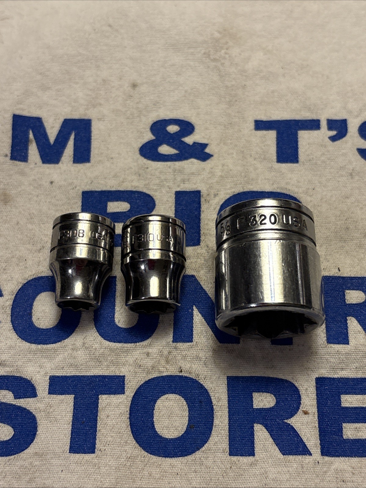 Snap-on USA 3/8″ Drive Double Square Sockets 1/4″, 5/16″, 5/8″ F308, F310, F320