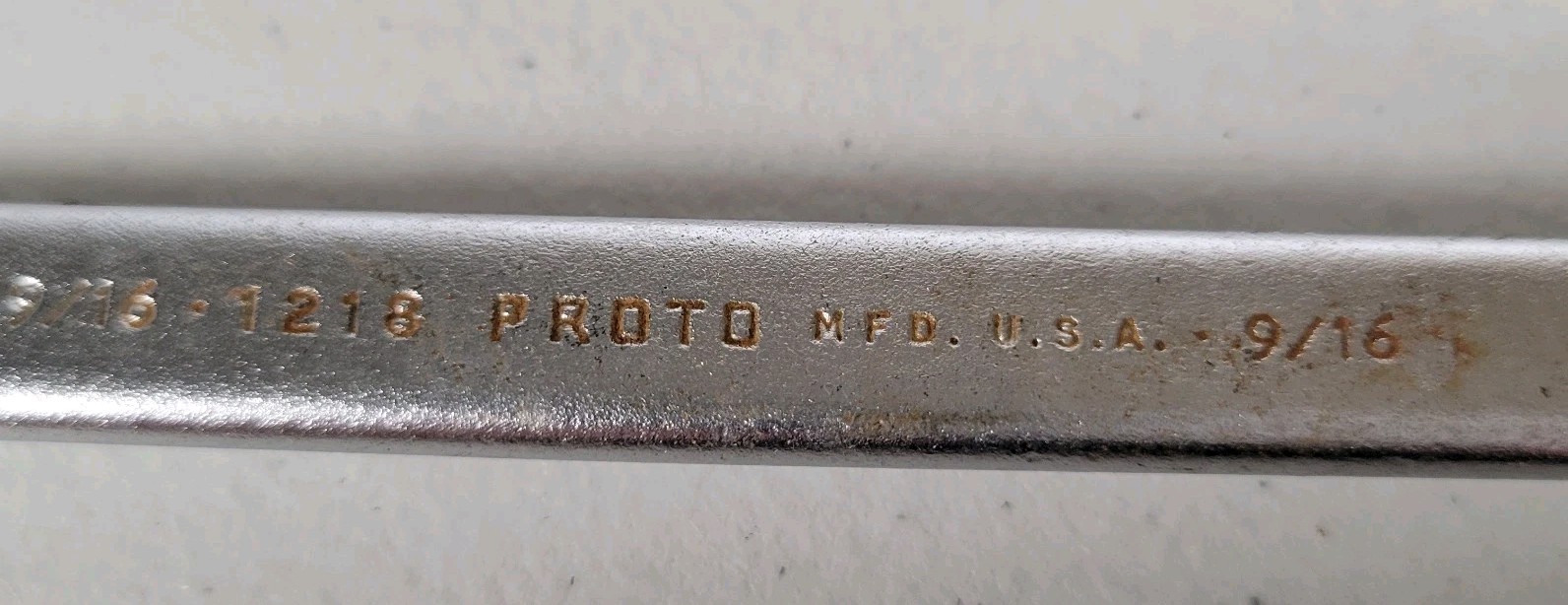 Proto 1218 9/16″ Combination Wrench Chrome MADE IN USA Vintage