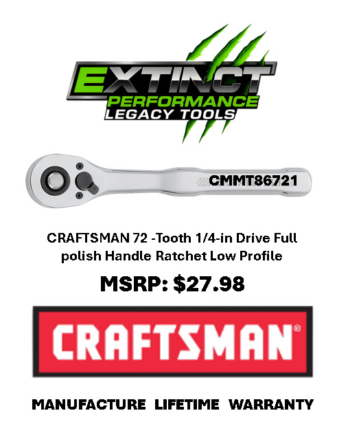 Craftsman 1/4″ Drive Low Profile Quick Release Ratchet CMMT86721
