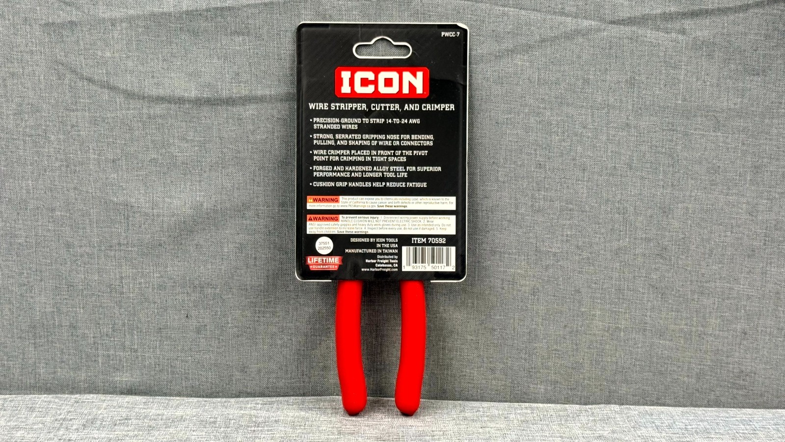 ICON 70592 7″ Inch Wire Stripper Cutter Crimper Pliers Brand NEW PWCC-7