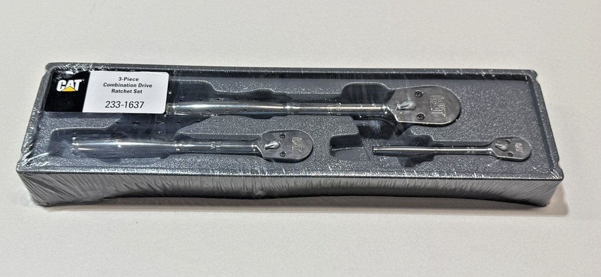 CAT Caterpillar 233-1637 3-Piece Ratchet Set 1/4″, 3/8″, and 1/2″ Drive