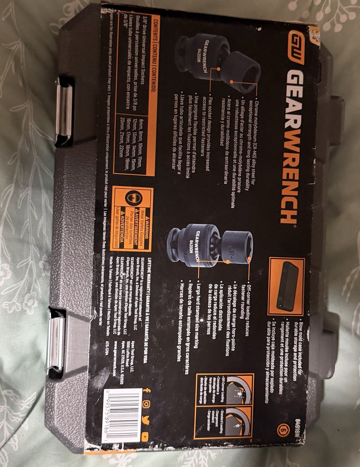 GEARWRENCH 1/2 in. Drive 6-Point Metric Standard Universal Impact Socket Set 15