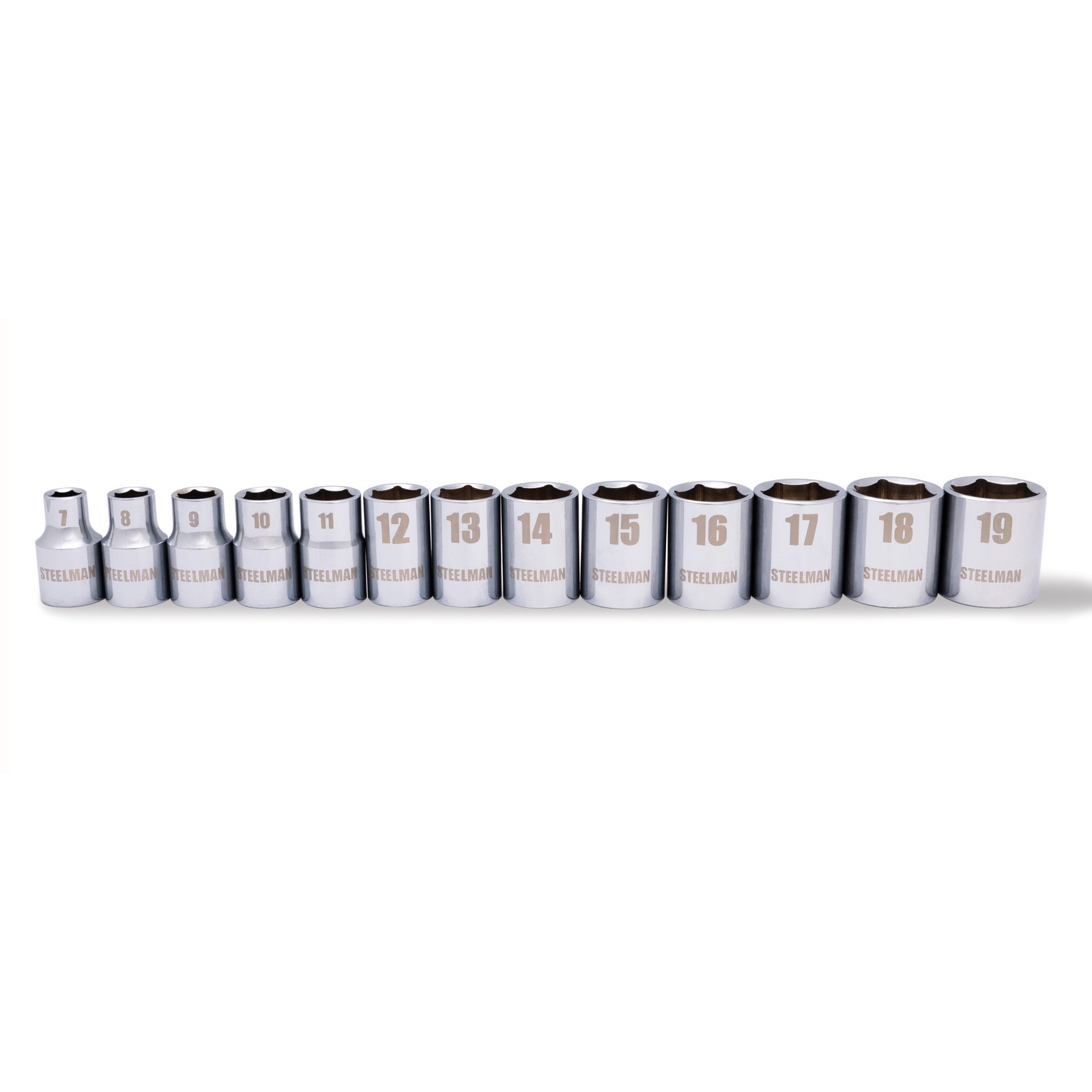 Steelman 13pc 3/8-in Drive Shallow Depth 6-pt Metric Chrome Socket Set 78528