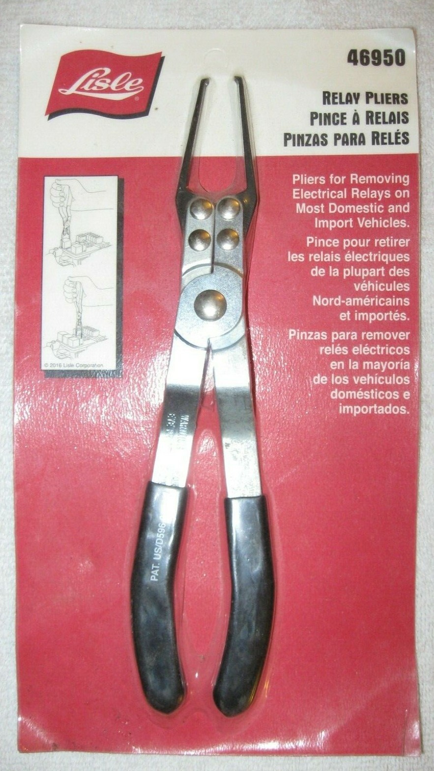NEW LISLE TOOL 46950 RELAY PULLER PLIERS FOR AUTOMOTIVE INDUSTRIAL AGRICULTURAL