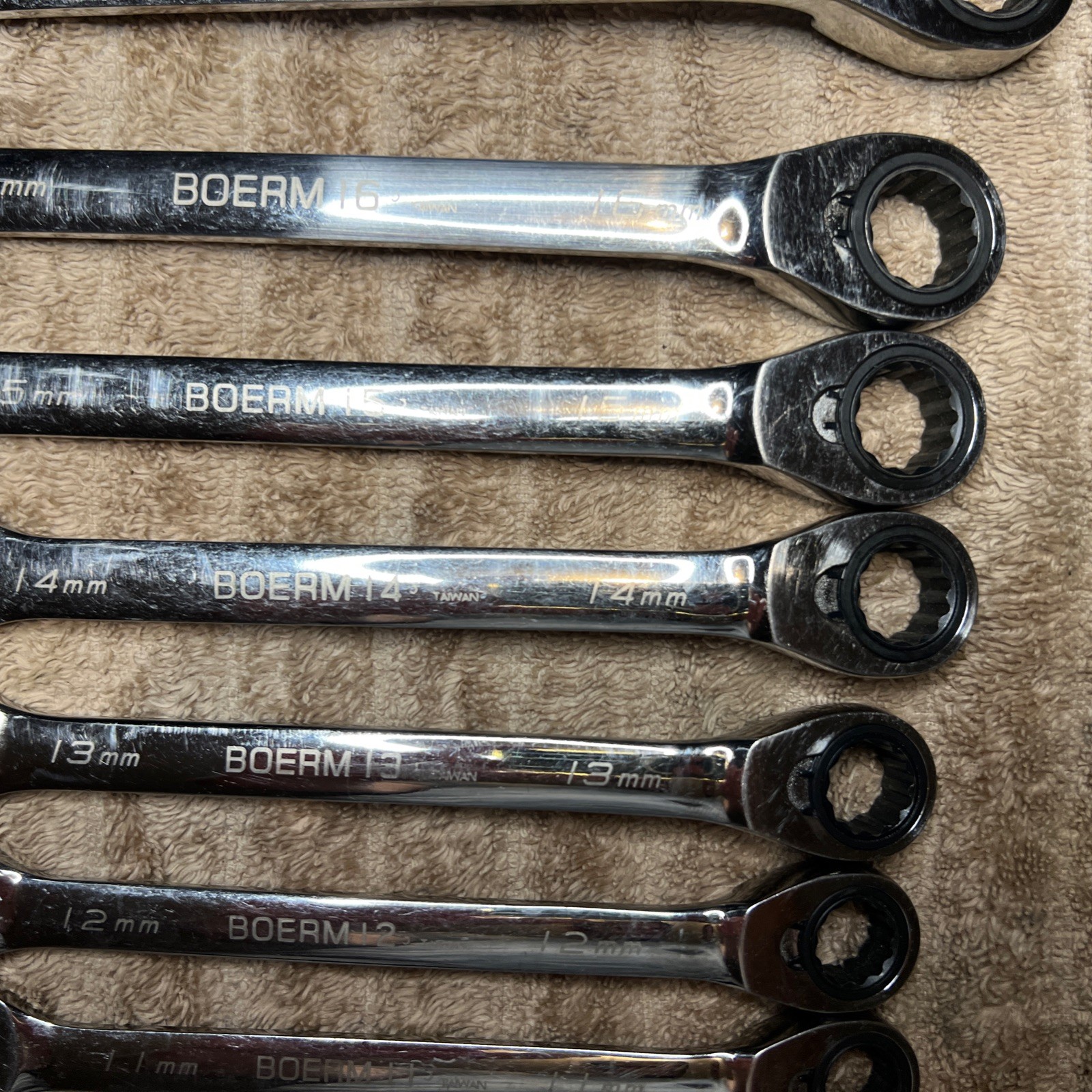 Blue Point BOERM712 11pc Metric Ratcheting Reversible Wrench Set 8-19mm *READ*